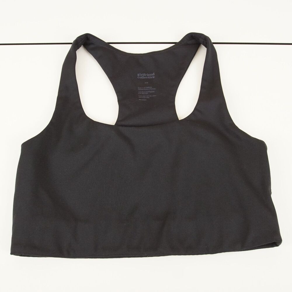 Girlfriend Collective Paloma Racerback Black Sports Bra Womens Sz XS